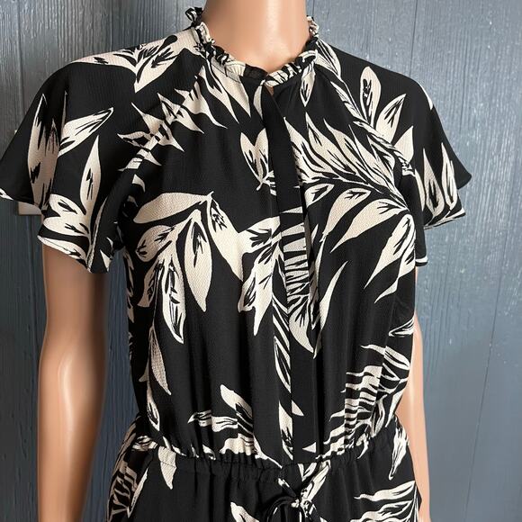 Lauren Ralph Lauren Black Label Palm Leaf Print Crepe Jumpsuit 2P Tropical Chic - Picture 4 of 7